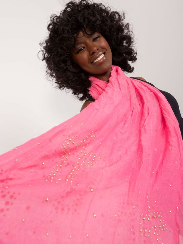 Fashionhunters Pink women's viscose scarf