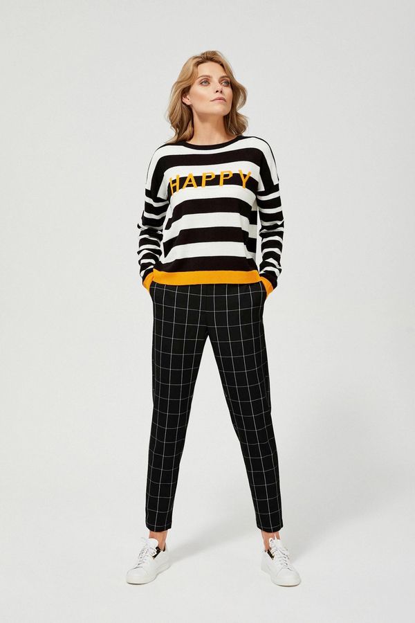 Moodo Plaid Cigarette Pants - Black