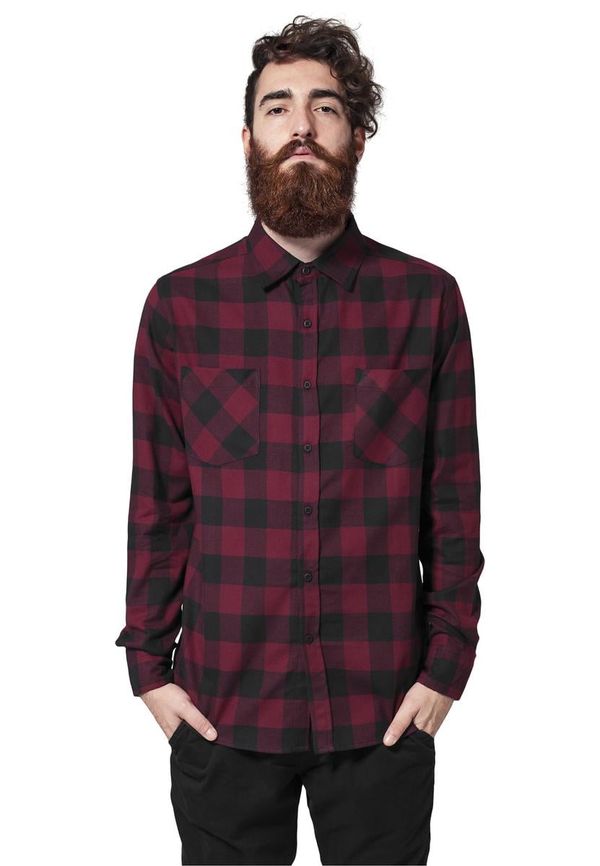 Urban Classics Plaid flannel shirt blk/burgundy