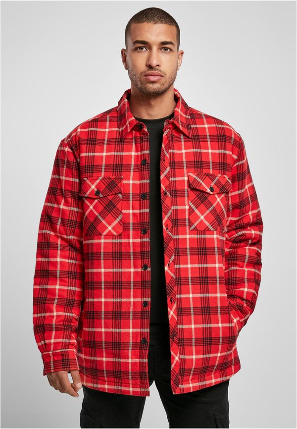 UC Men Plaid quilted shirt jacket red/black