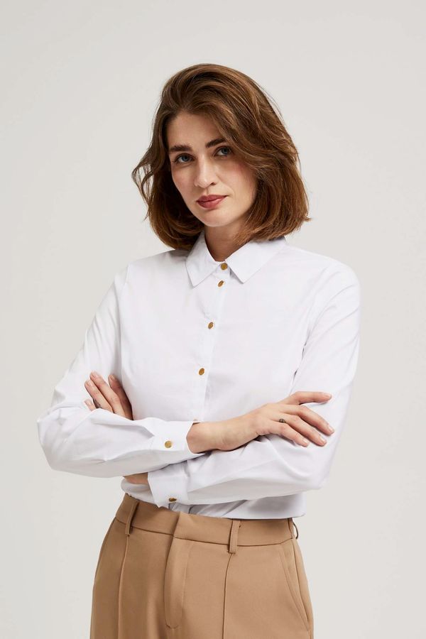 Moodo Plain shirt with decorative buttons