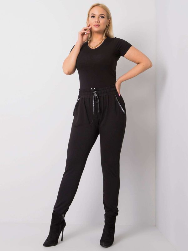 Fashionhunters Plus Size Black Cotton Pants