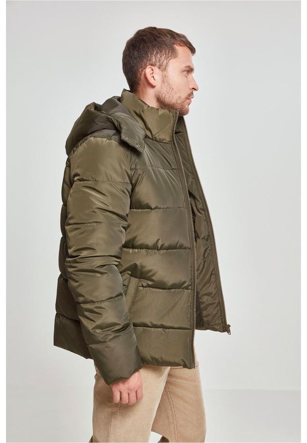 Urban Classics Puffer hooded jacket dark olive
