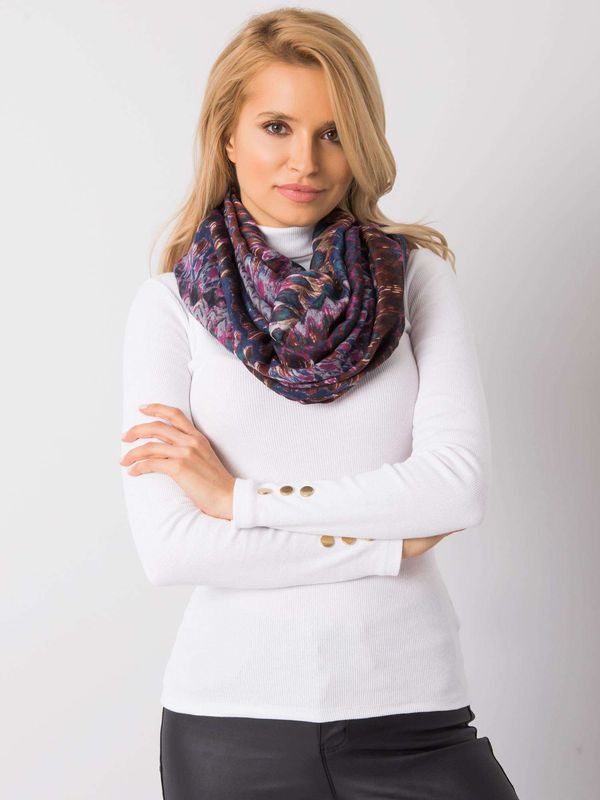 Fashionhunters Purple and brown patterned scarf