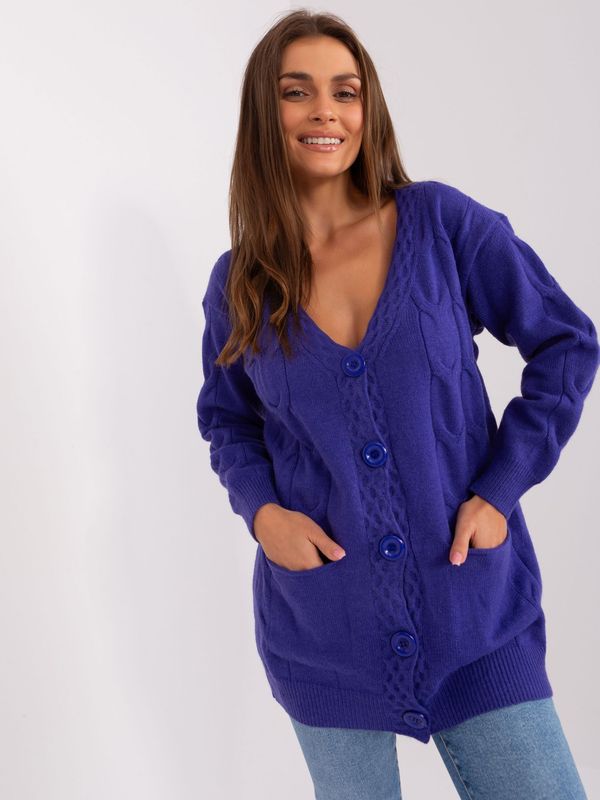 Fashionhunters Purple cardigan with large buttons