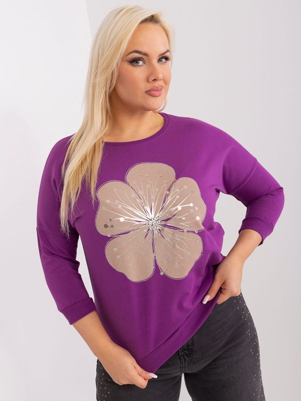 Fashionhunters Purple cotton blouse for everyday wear