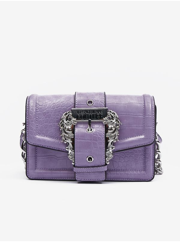 Versace Jeans Couture Purple Ladies Handbag with Crocodile Pattern Versace Jeans Couture - Ladies