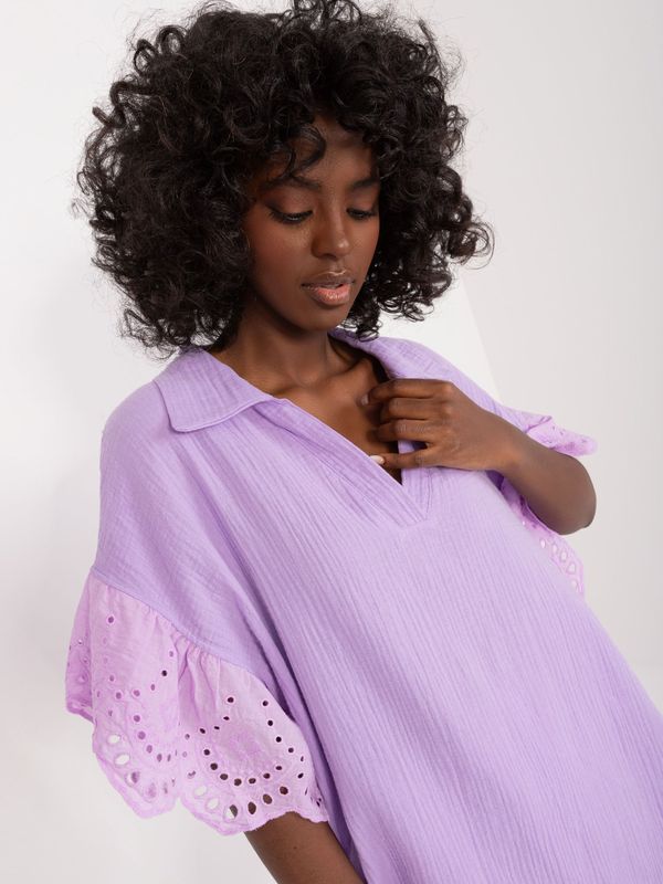 Fashionhunters Purple muslin blouse