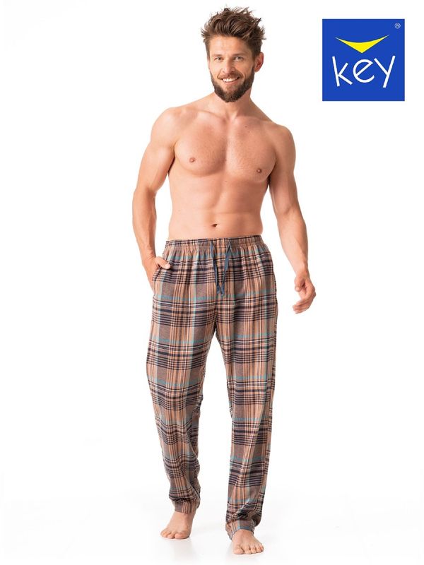 KEY Pyjama pants Key MHT 421 B23 Flannel M-2XL brown
