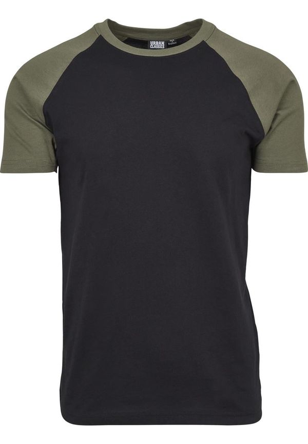 Urban Classics Raglan contrasting t-shirt blk/olive