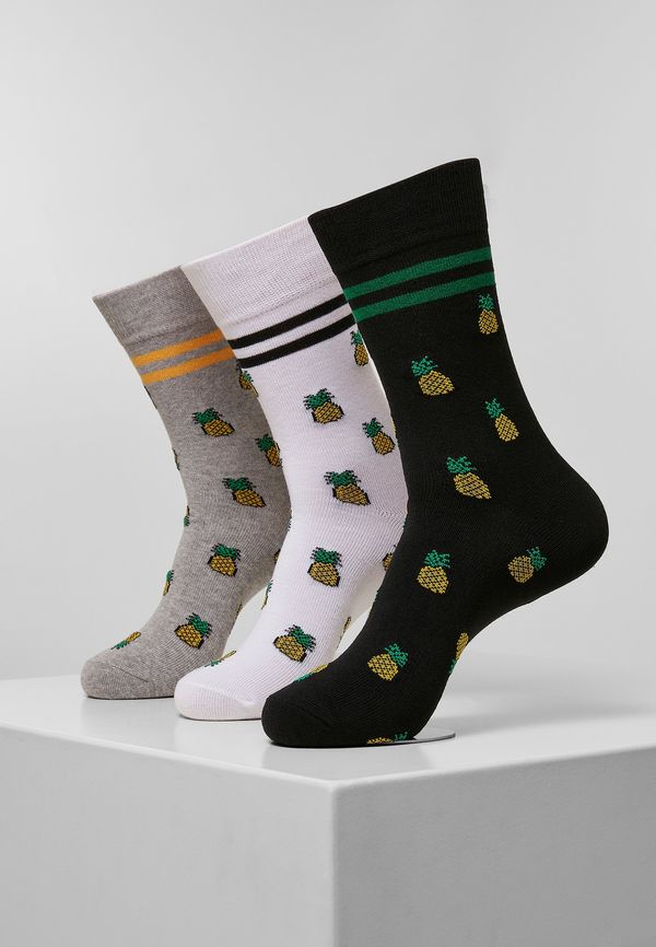 MT Accessoires Recycled pineapple socks 3-pack white/heather grey/black