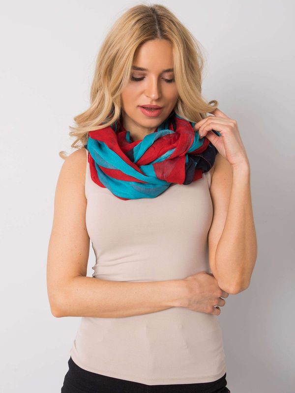 Fashionhunters Red and blue scarf with print