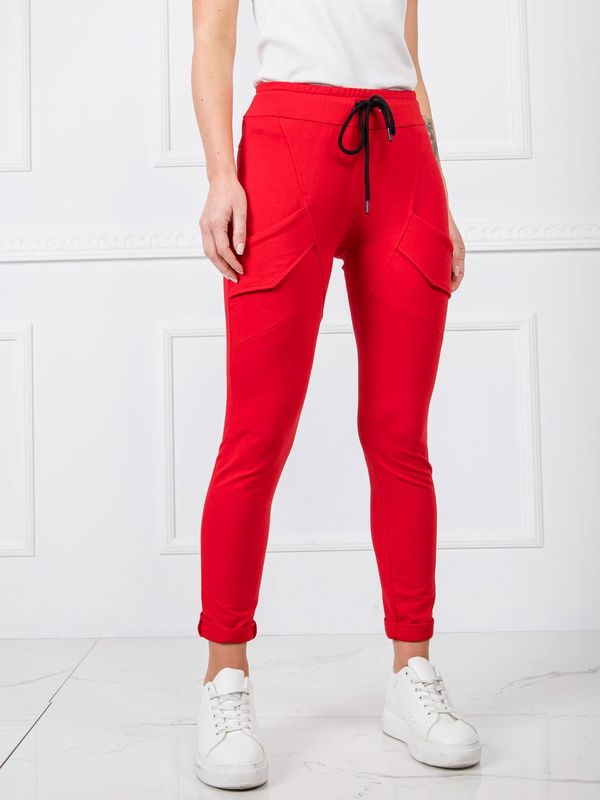 Fashionhunters Red cotton sweatpants