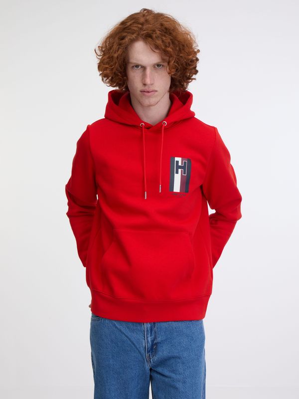Tommy Hilfiger Red men's sweatshirt Tommy Hilfiger Emblem Hoodie