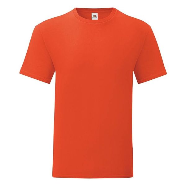 Fruit of the Loom Red men's t-shirt in combed cotton Iconic with Fruit of the Loom sleeve