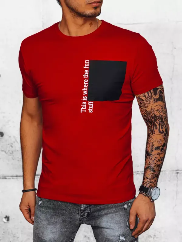 DStreet Red men's T-shirt with Dstreet print