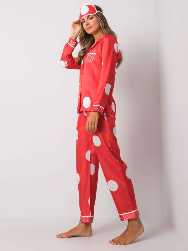 Fashionhunters Red pajamas with polka dots