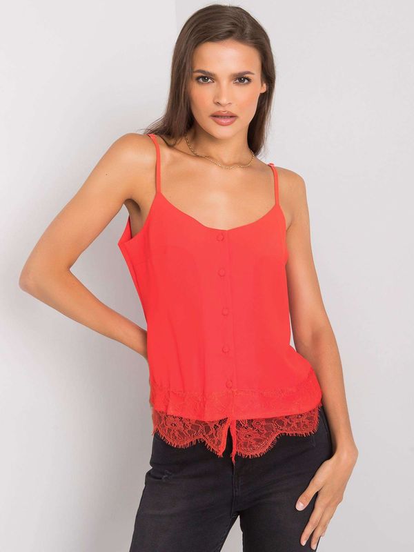 Fashionhunters Red top with buttons