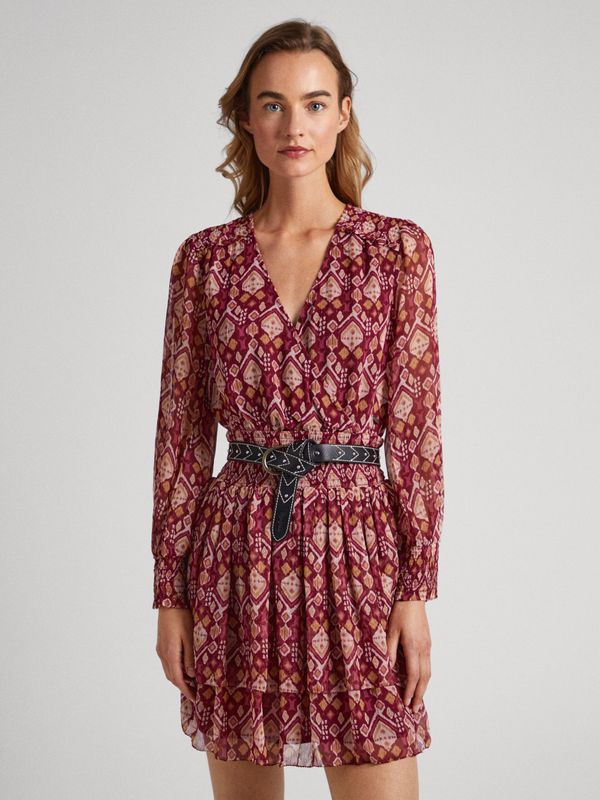 Pepe Jeans Red Women's Patterned Dress Pepe Jeans Gala