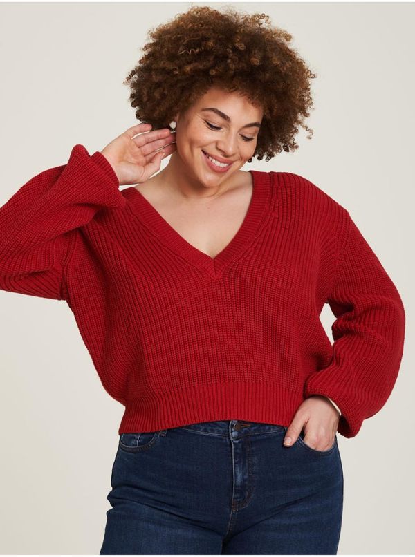Tranquillo Red Women's Ribbed Sweater Tranquillo - Women