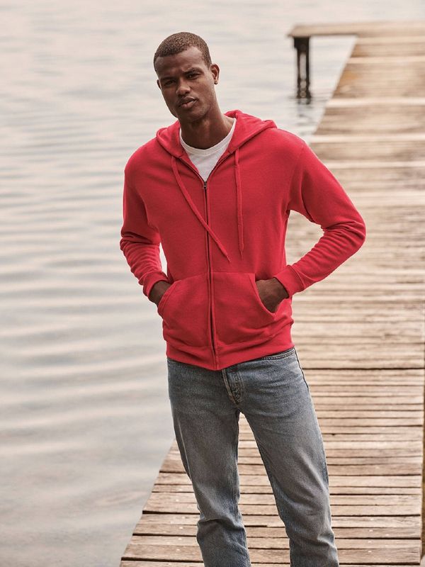 Fruit of the Loom Red Zippered Hoodie Classic Fruit of the Loom