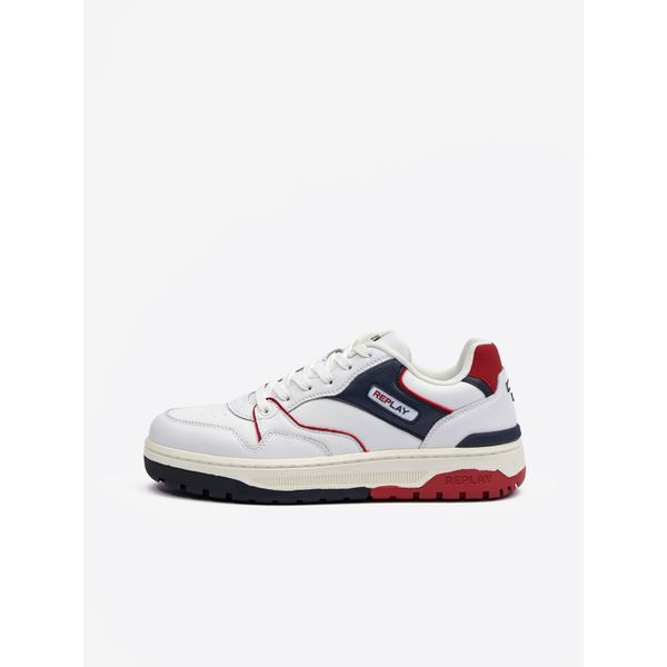 Replay Replay Shoes Scarpa Off Wht Blue Red - Men