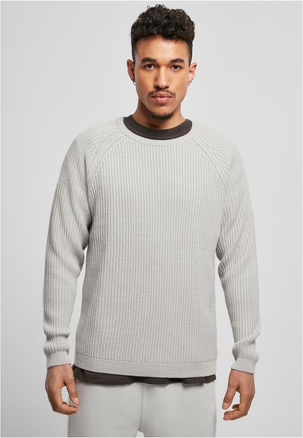 Urban Classics Ribbed raglan sweater light asphalt