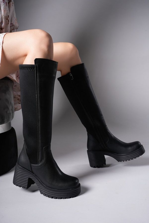 Riccon Riccon Faevuth Women's Long Stet Boots 0012217 Black Skin