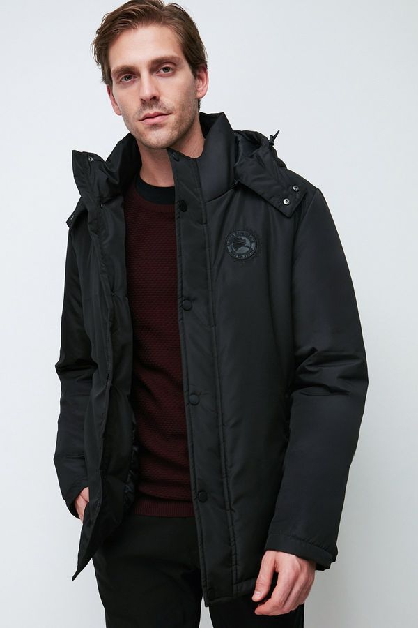 River Club River Club Men's Black Camel Hooded Water And Windproof Winter Jacket & Coat & Parka