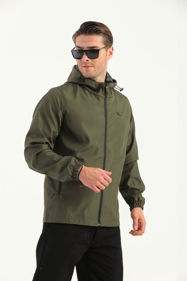 River Club River Club Men's Khaki Inner Lined Waterproof Hooded Coat with Pocket.