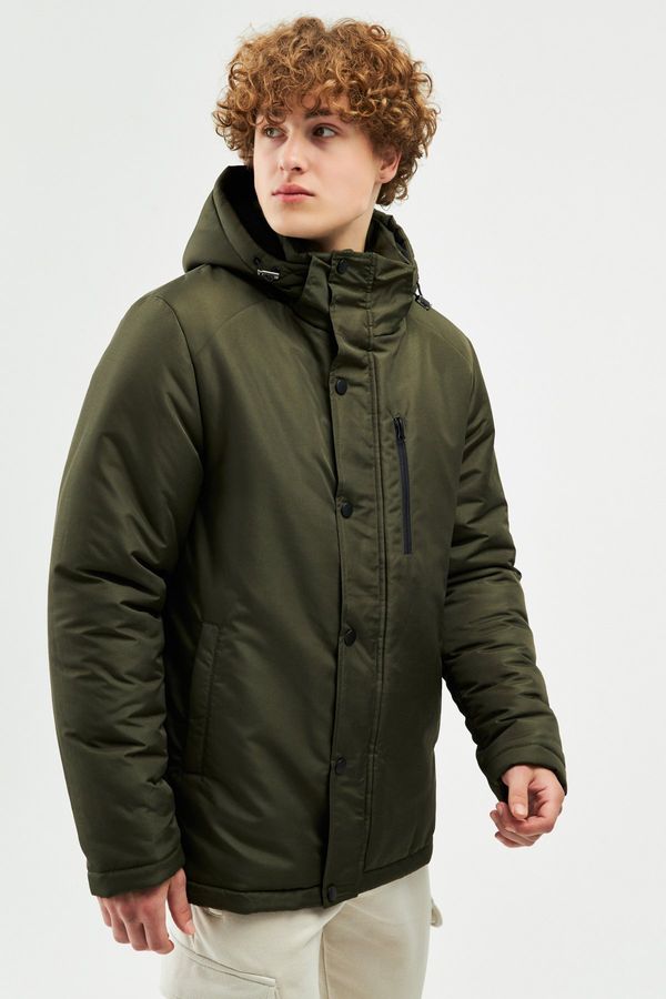 River Club River Club Men's Khaki Removable Hooded Water and Windproof Winter Coat & Coat & Parka
