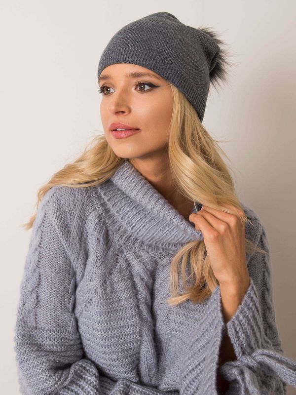 Fashionhunters RUE PARIS Dark gray winter hat