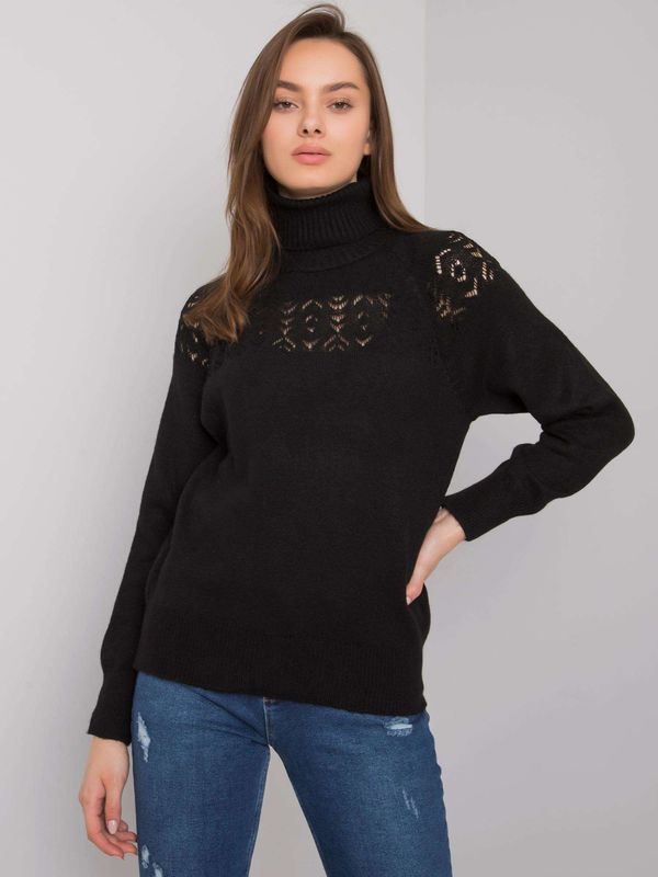 Fashionhunters RUE PARIS Ecru Ladies sweater with turtleneck