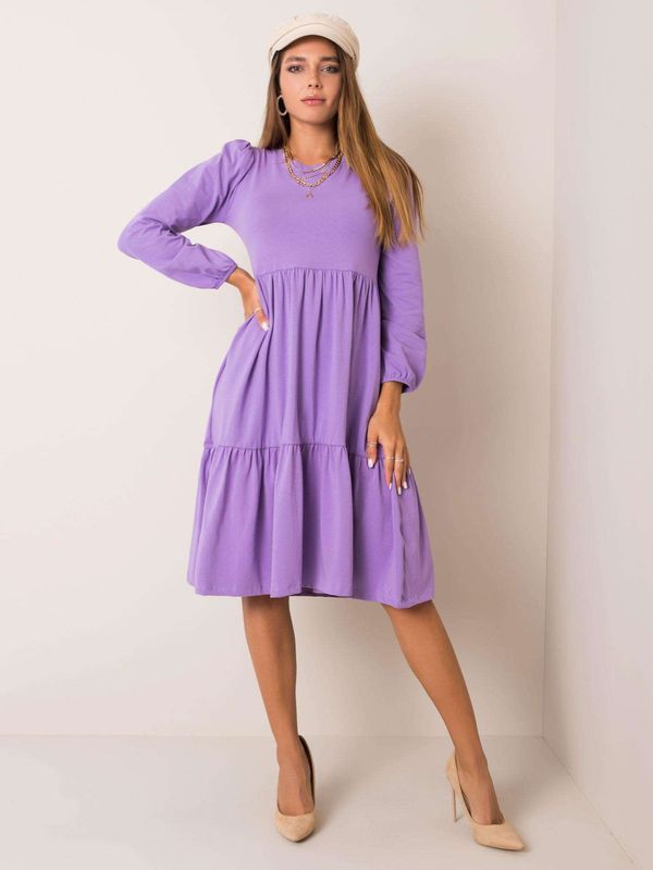 Fashionhunters RUE PARIS Light purple cotton dress