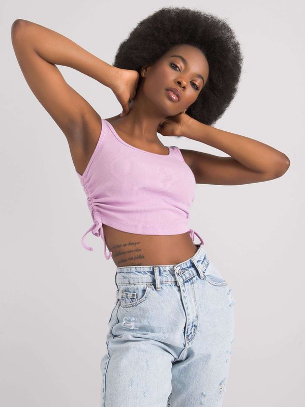 Fashionhunters RUE PARIS Light purple crop top