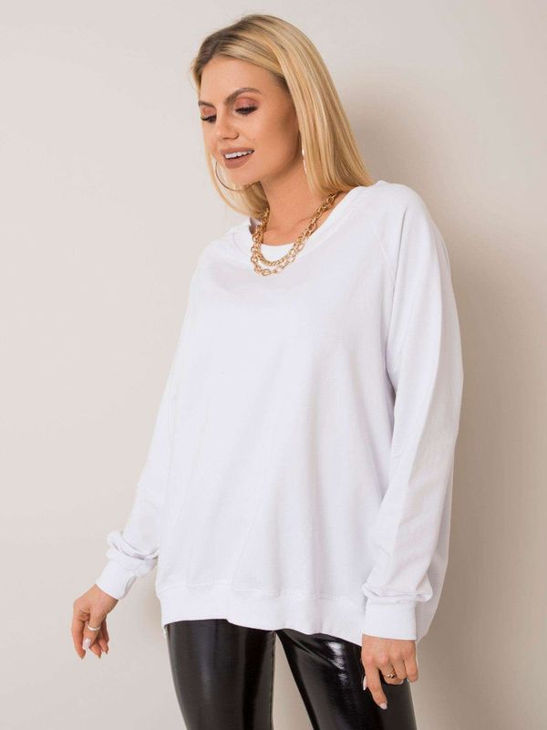 Fashionhunters RUE PARIS White Cotton Sweatshirt