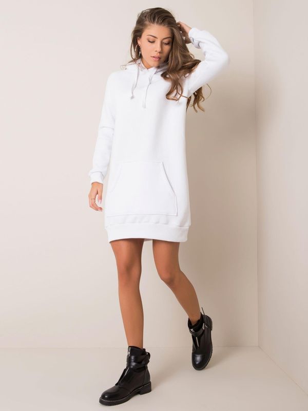 Fashionhunters RUE PARIS White dress with hood