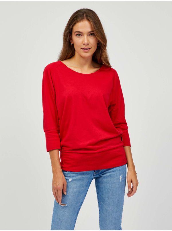 SAM73 SAM73 Red Women's Basic T-Shirt with Three-Quarter Sleeve SAM 73 Ekale - Women