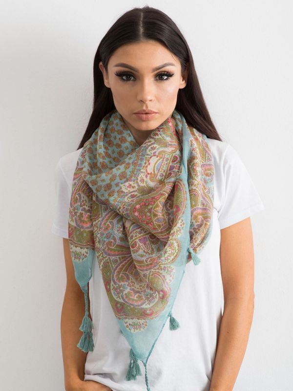 Fashionhunters Scarf with fringe and mint print