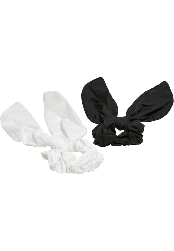 Urban Classics Scrunchies with Bow XXL 2-Pack Black/White