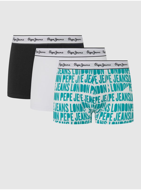 Pepe Jeans Set of three boxer shorts in turquoise, white and black Pepe Jeans - Men