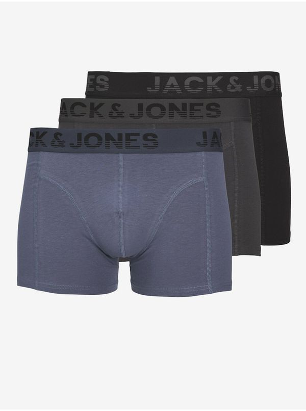Jack & Jones Set of three men's boxer shorts in black, grey and blue Jack & Jones - Men
