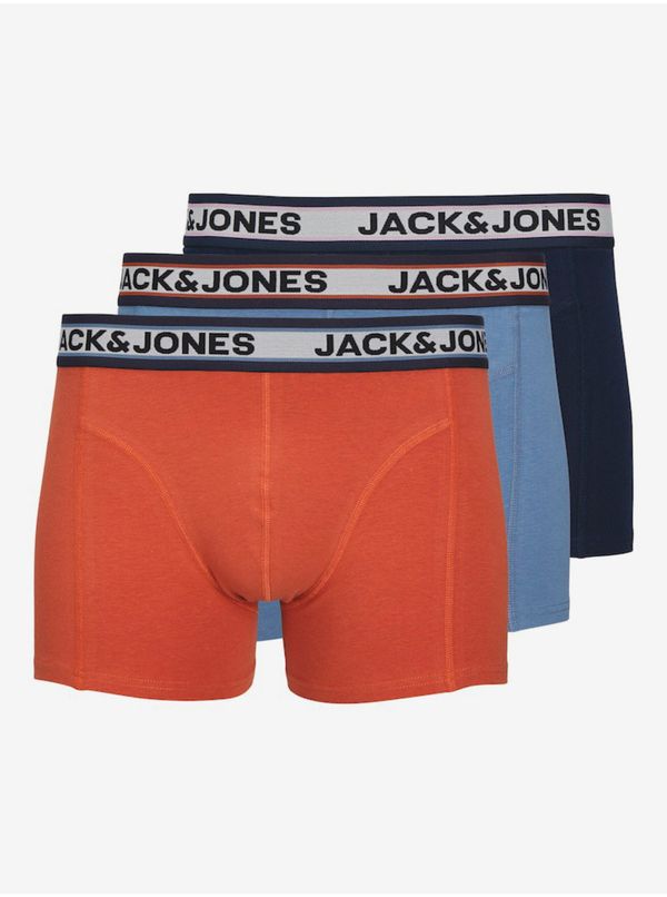 Jack & Jones Set of three men's boxer shorts in blue and orange Jack & Jones - Men