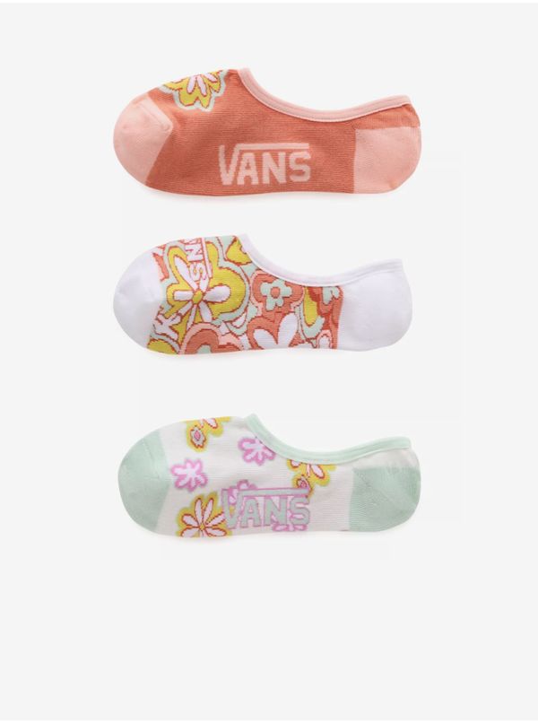 Vans Set of three pairs of women's floral socks in white and pink VANS Fl - Ladies