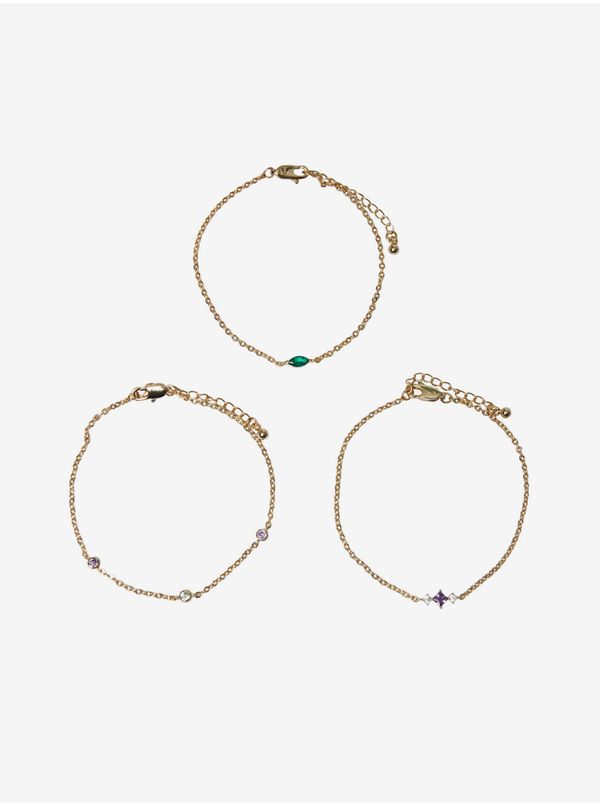 Pieces Set of three women's bracelets in gold color Pieces Birthe - Women's