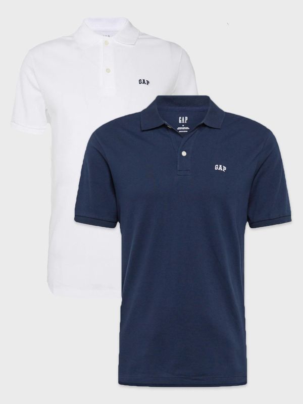 GAP Set of two men's T-shirts in white and blue GAP Polo