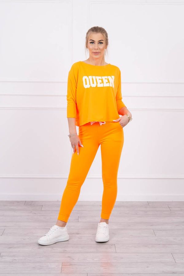 Kesi Set with orange neon print Queen