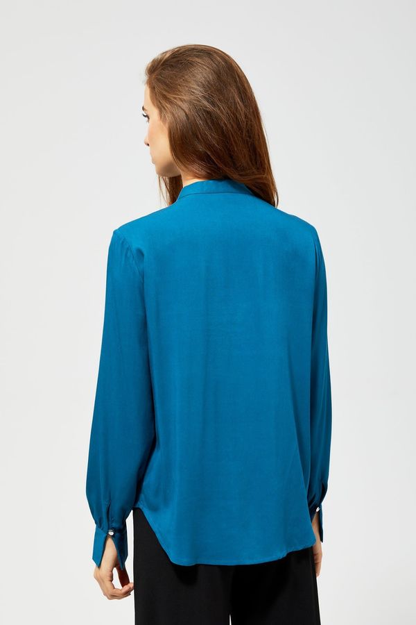 Moodo Shirt with decorative trim - navy blue
