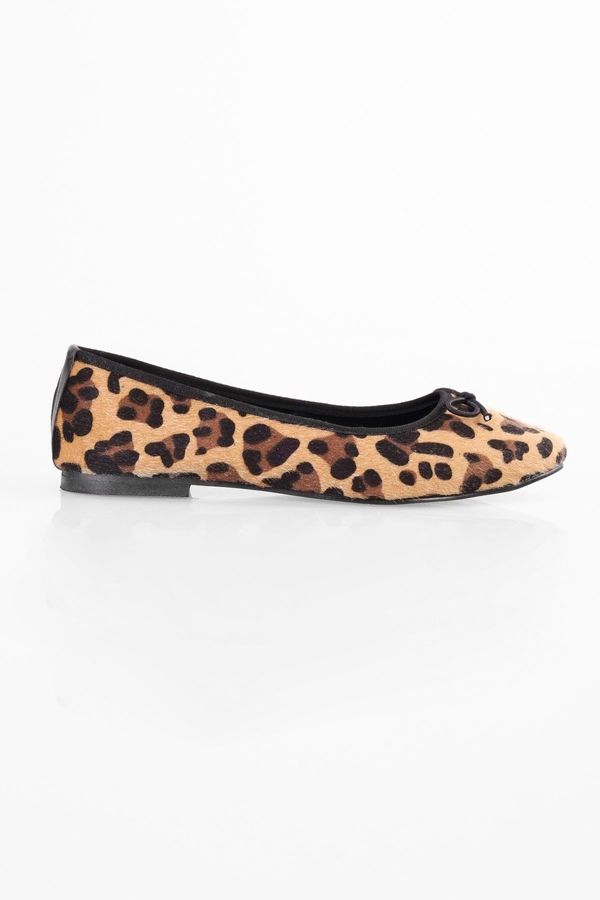Shoeberry Shoeberry Women's Baily Leopard Patterned Bow Daily Flats