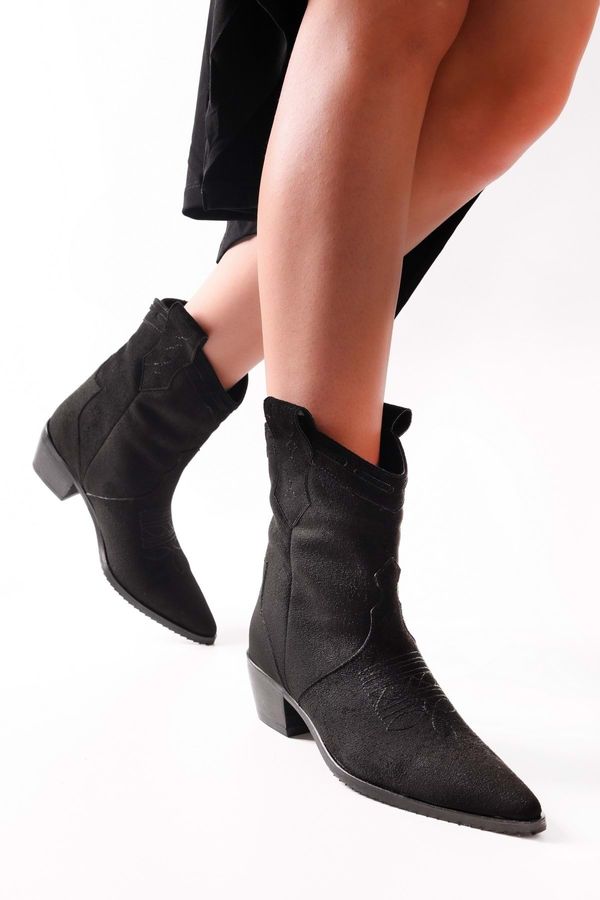 Shoeberry Shoeberry Women's Grecia Black Suede Western Boots Black Suede